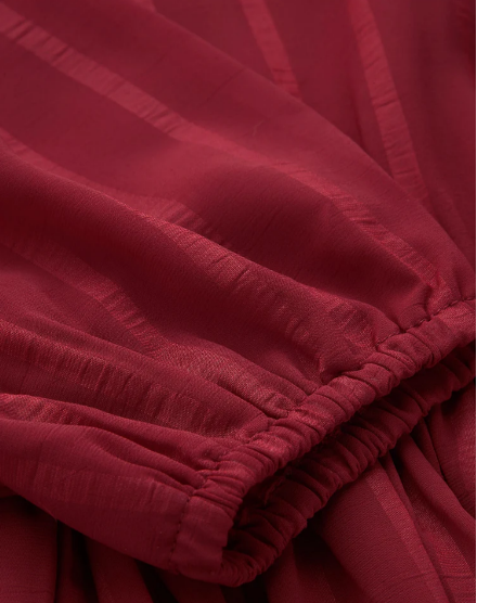 Maroon Chiffon One Shoulder Dress - Image 3