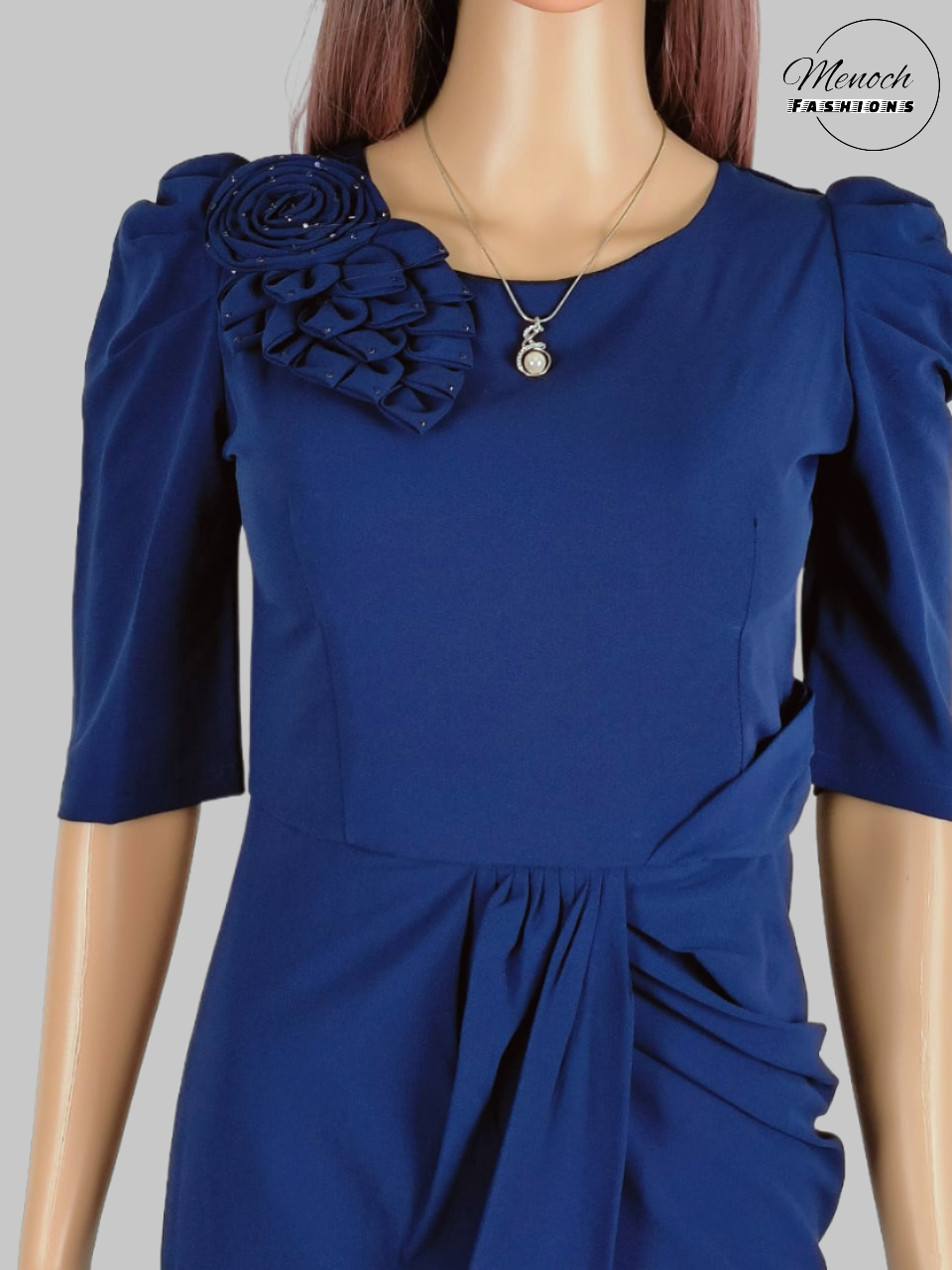 Front Short Back Long Teal Color Semi Gown - Image 5