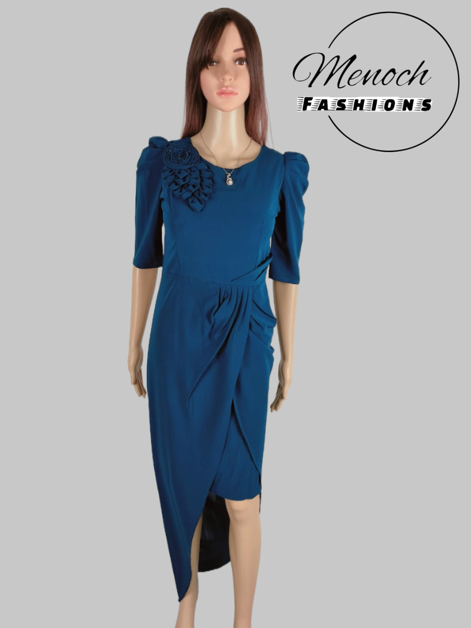 Front Short Back Long Teal Color Semi Gown