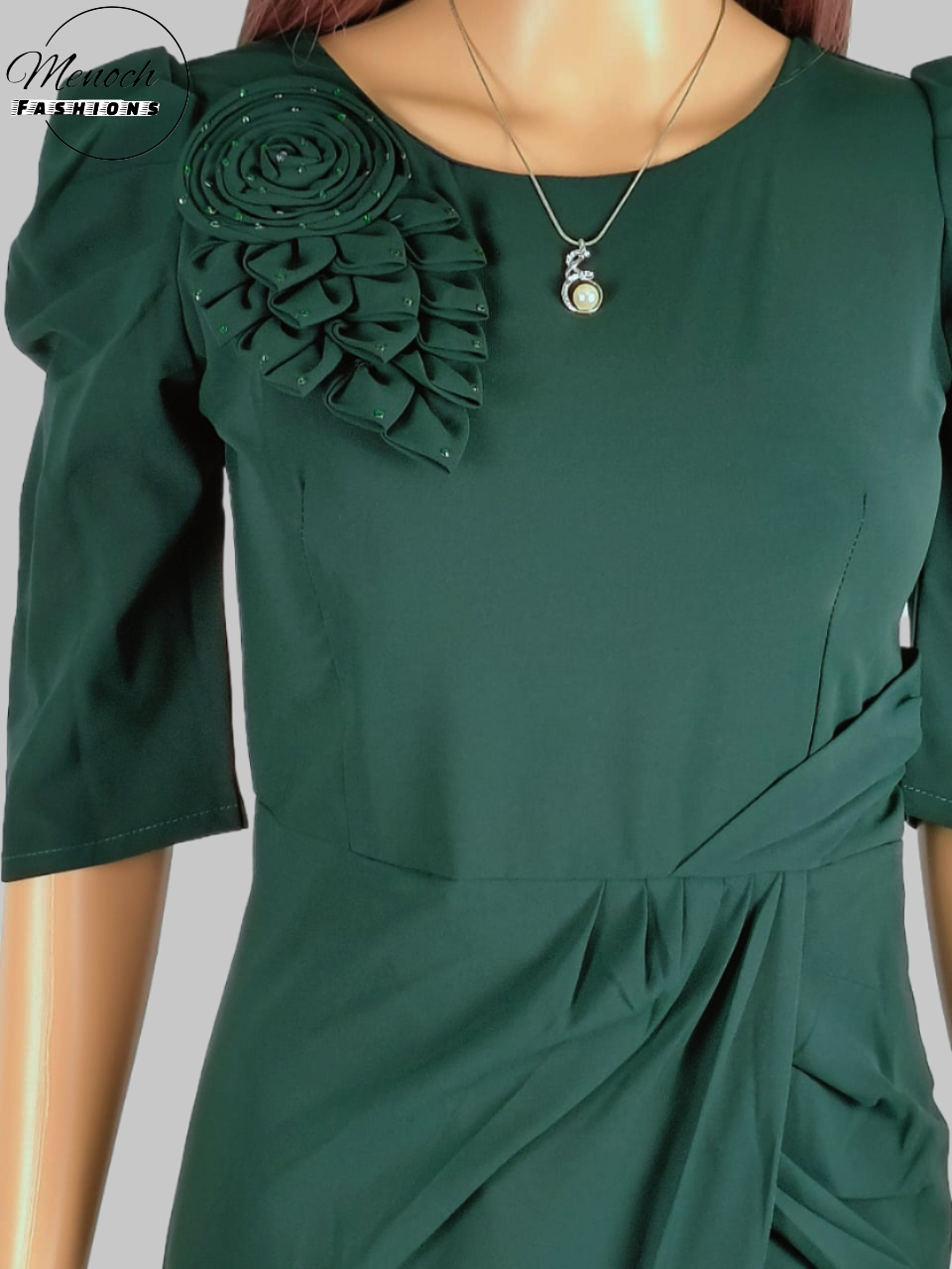 Front Short Back Long Teal Color Semi Gown - Image 8