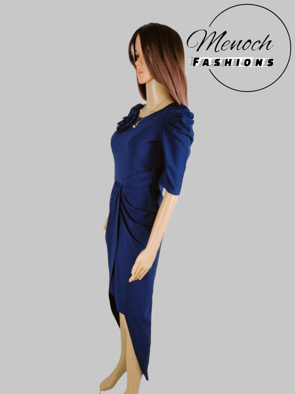 Front Short Back Long Teal Color Semi Gown - Image 6