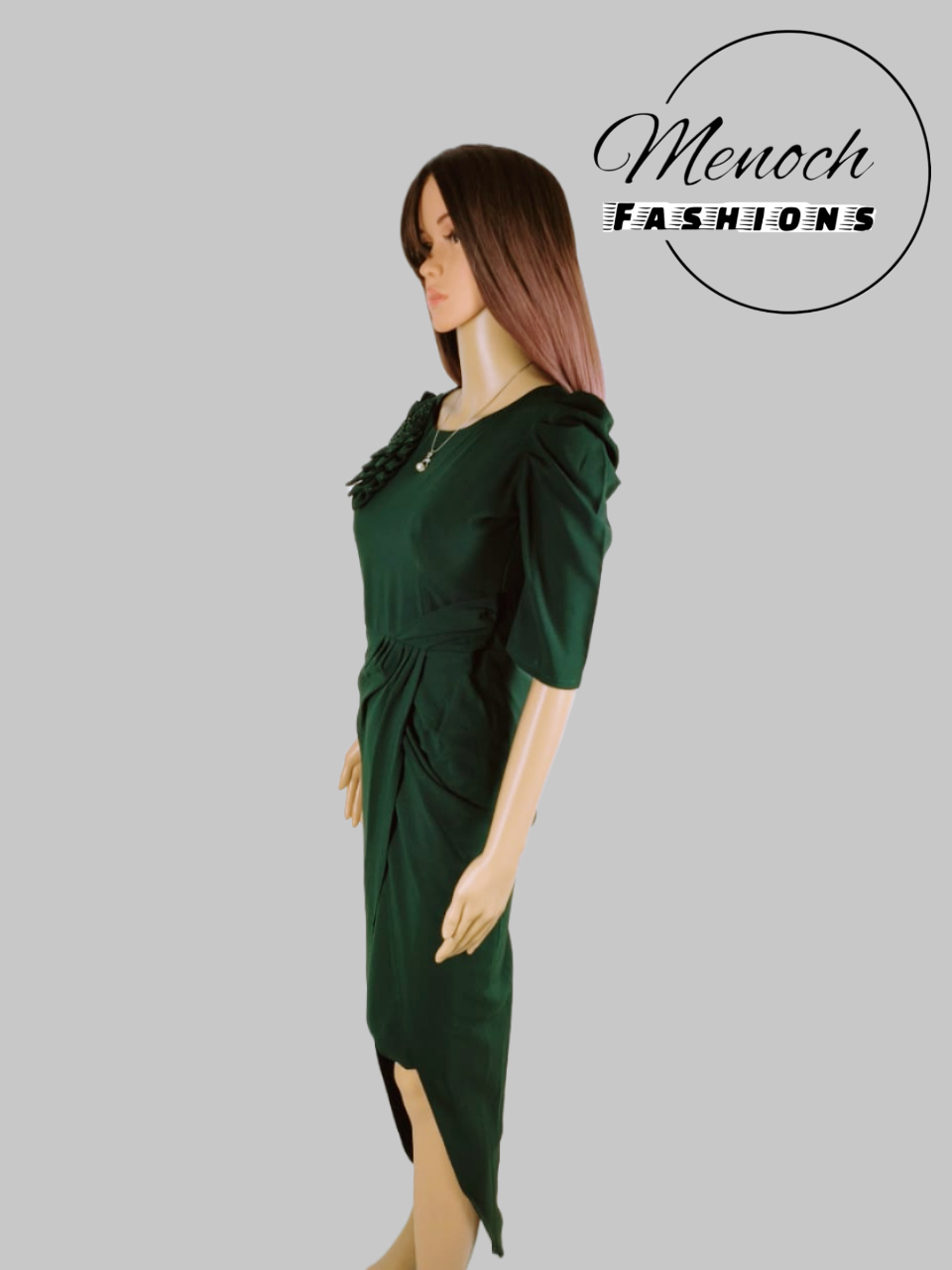 Front Short Back Long Teal Color Semi Gown - Image 9