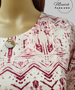 Wine Red and Pink Printed Soft Material Top
