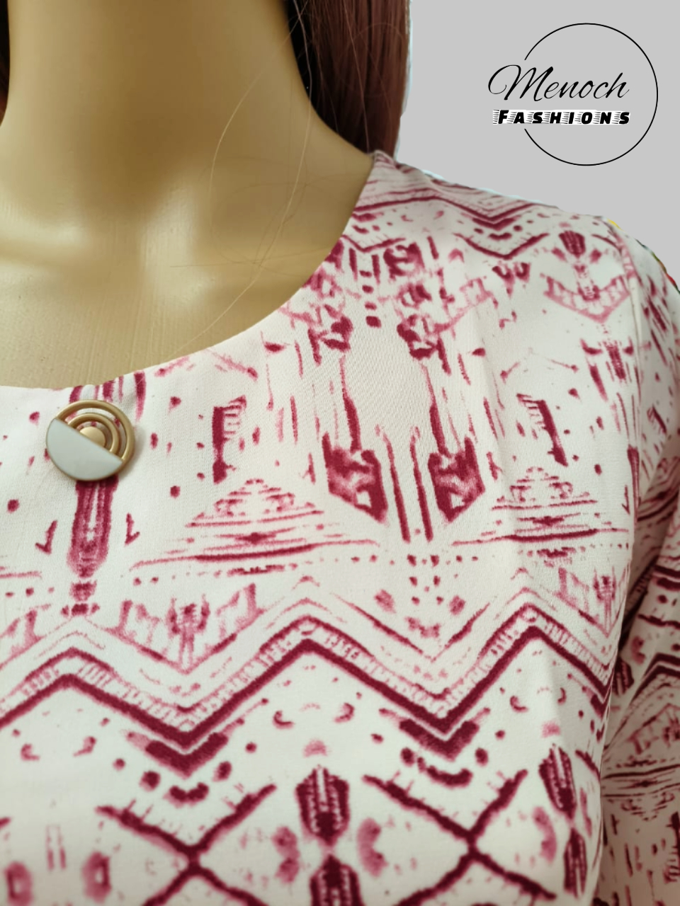 Wine Red and Pink Printed Soft Material Top