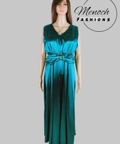 Metallic Green Sleeveless Gown