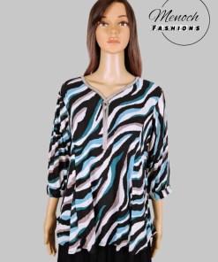 Green Printed Power Net Top