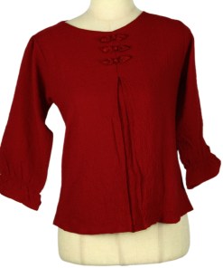 Plain Red Crepe Short Top