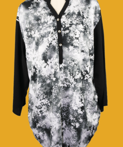 Black and White Printed Chiffon Top