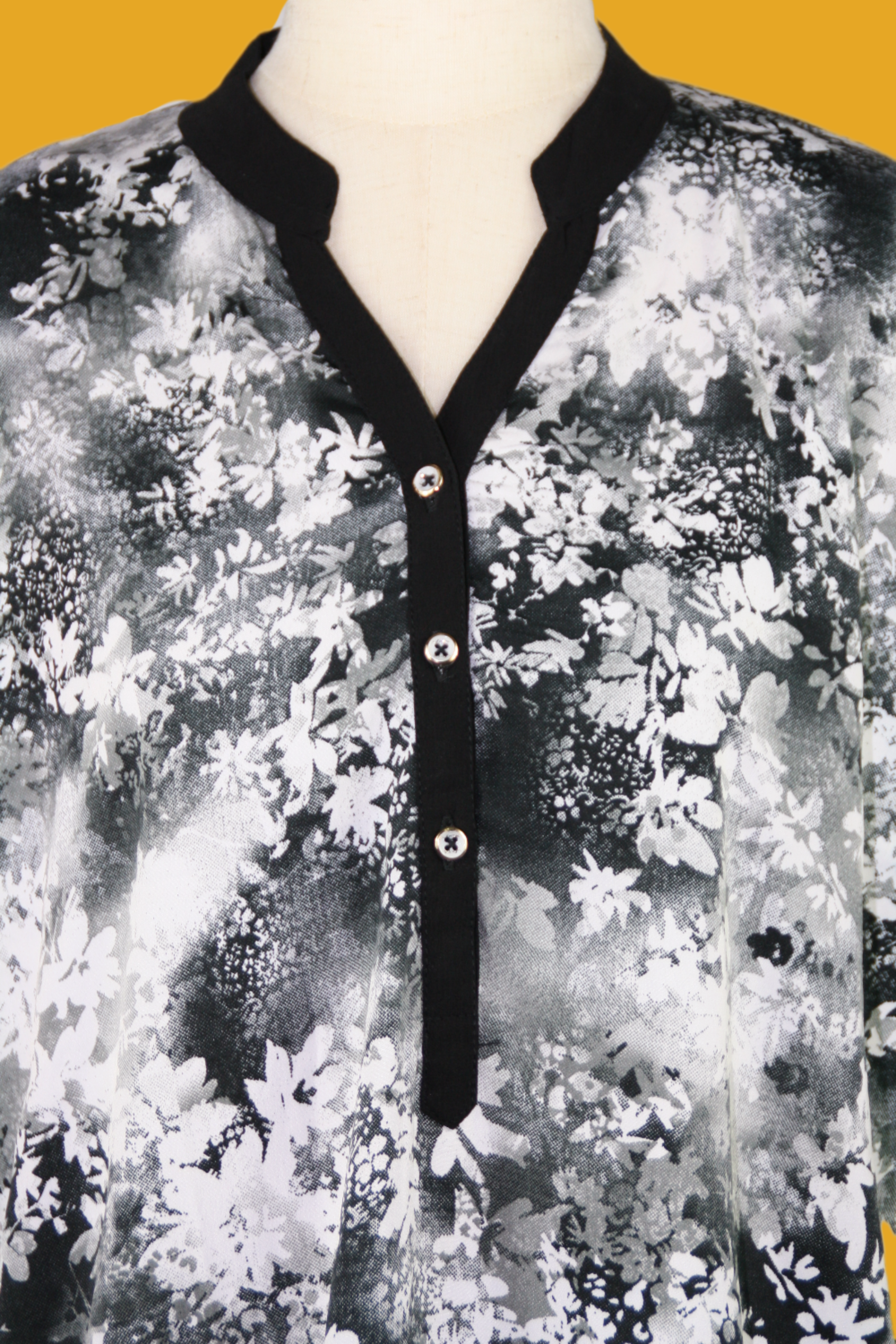 Black and White Printed Chiffon Top - Image 2