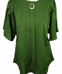 Pickle Green Plain Top with Flared Sleeves