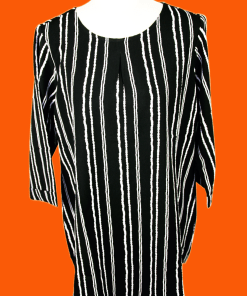 White and Black Stripes Top