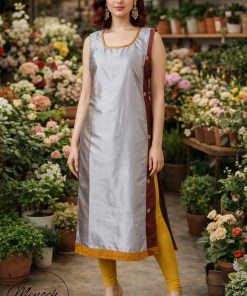 Silver and Maroon Kurti