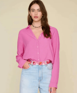 Pink Italian Crepe Solid Top
