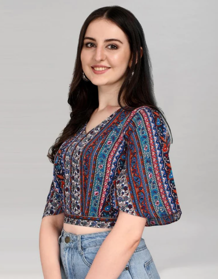 Multicolor Printed Crop Top - Image 3