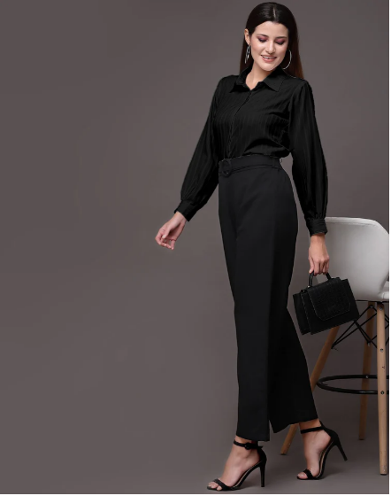 Purple Polyester Blend Woven Long Sleeve Shirt - Image 8