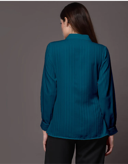 Purple Polyester Blend Woven Long Sleeve Shirt - Image 13