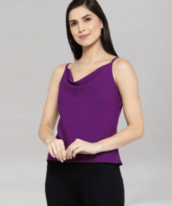 Purple Colored Crepe Solid Top