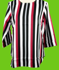 Red, Black and White Stripped Top