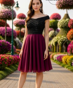 Purple Off Shoulder Dress
